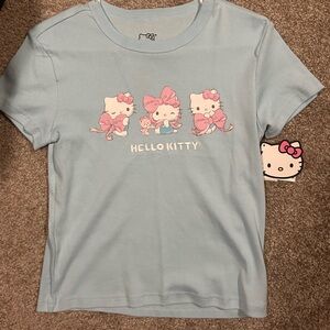 Hello Kitty Light Blue T-Shirt with Pink Accents